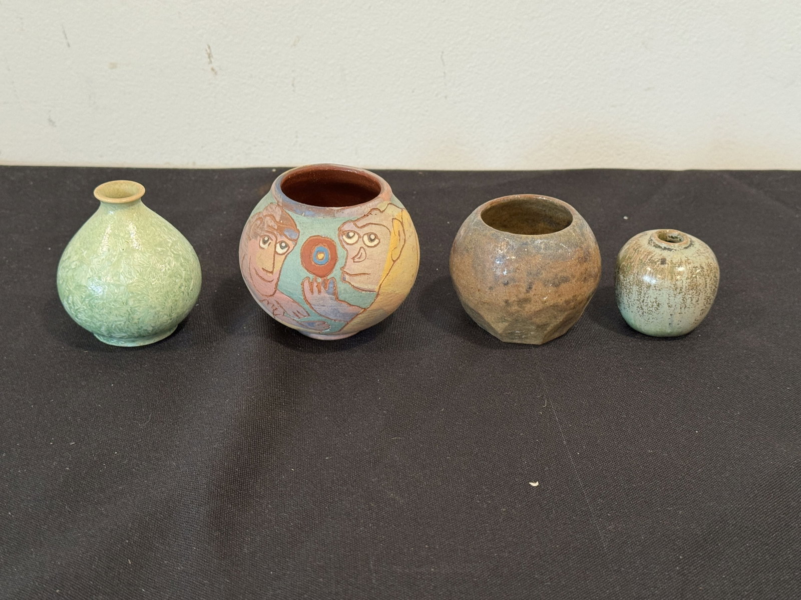 4 ARTIST SIGNED MINIATURE VASES, 3" X 3" X 1.5" AND SMALLER (1 of 10)