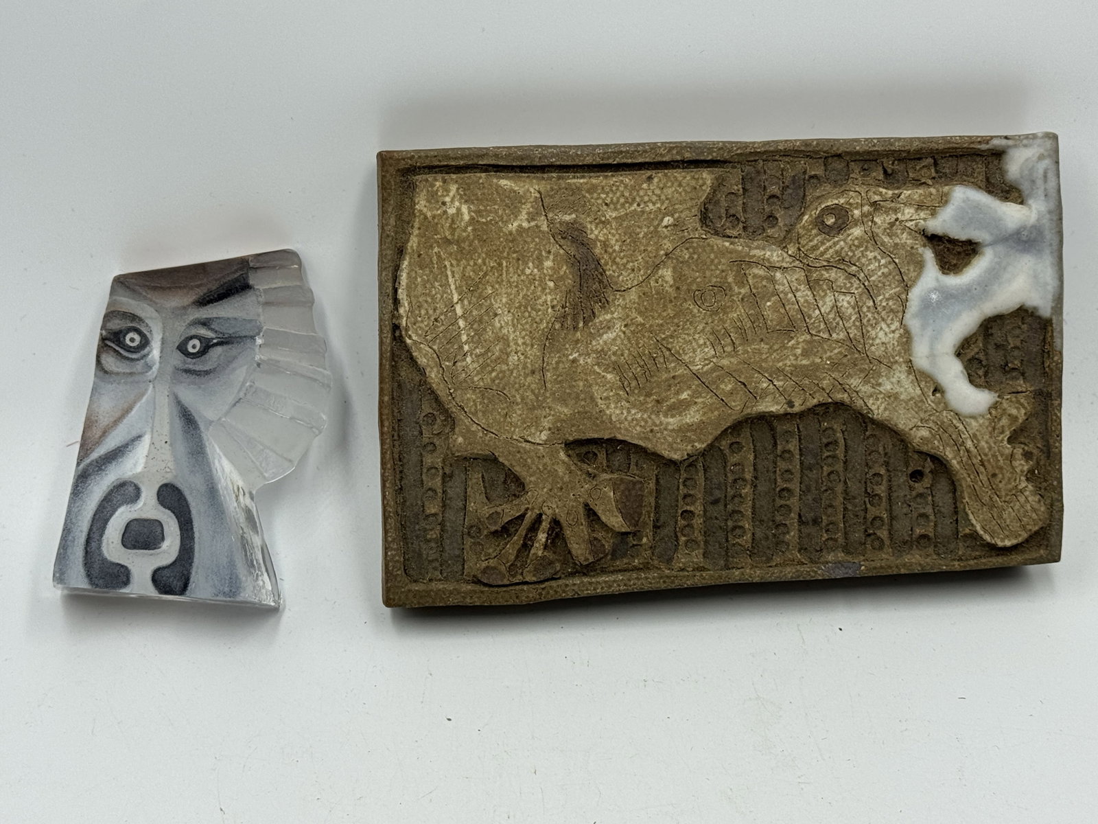 MATT JONASSON BABOON PAPER WEIGHT AND CERAMIC AFTER MARC CHAGALL, 5.5" X 3.5" (1 of 7)