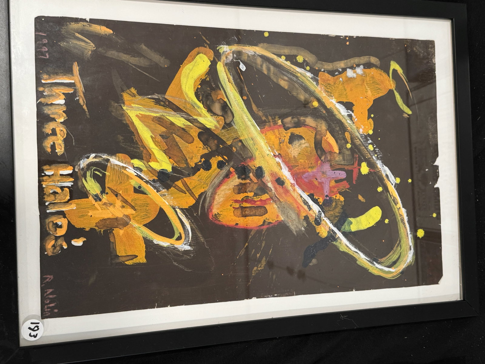 RAY NOLIN "3 HALOS" MIXED MEDIA ON PAPER, 20" X 14" FRAMED AND 16.5" X 11" SIGHT (1 of 4)