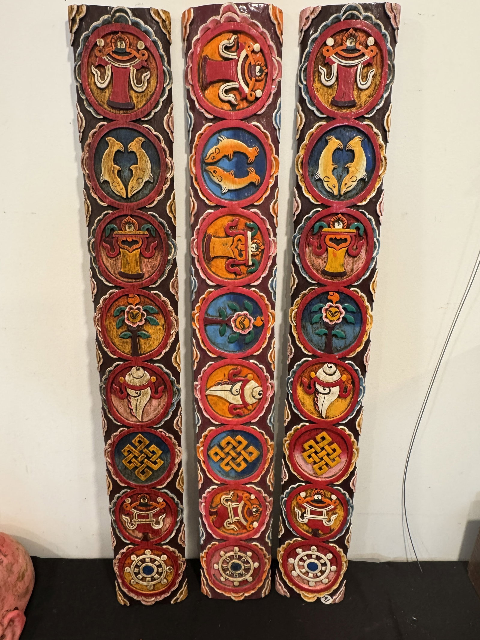 3 THAI CARVED PANELS, 5" X 3.5" (1 of 5)