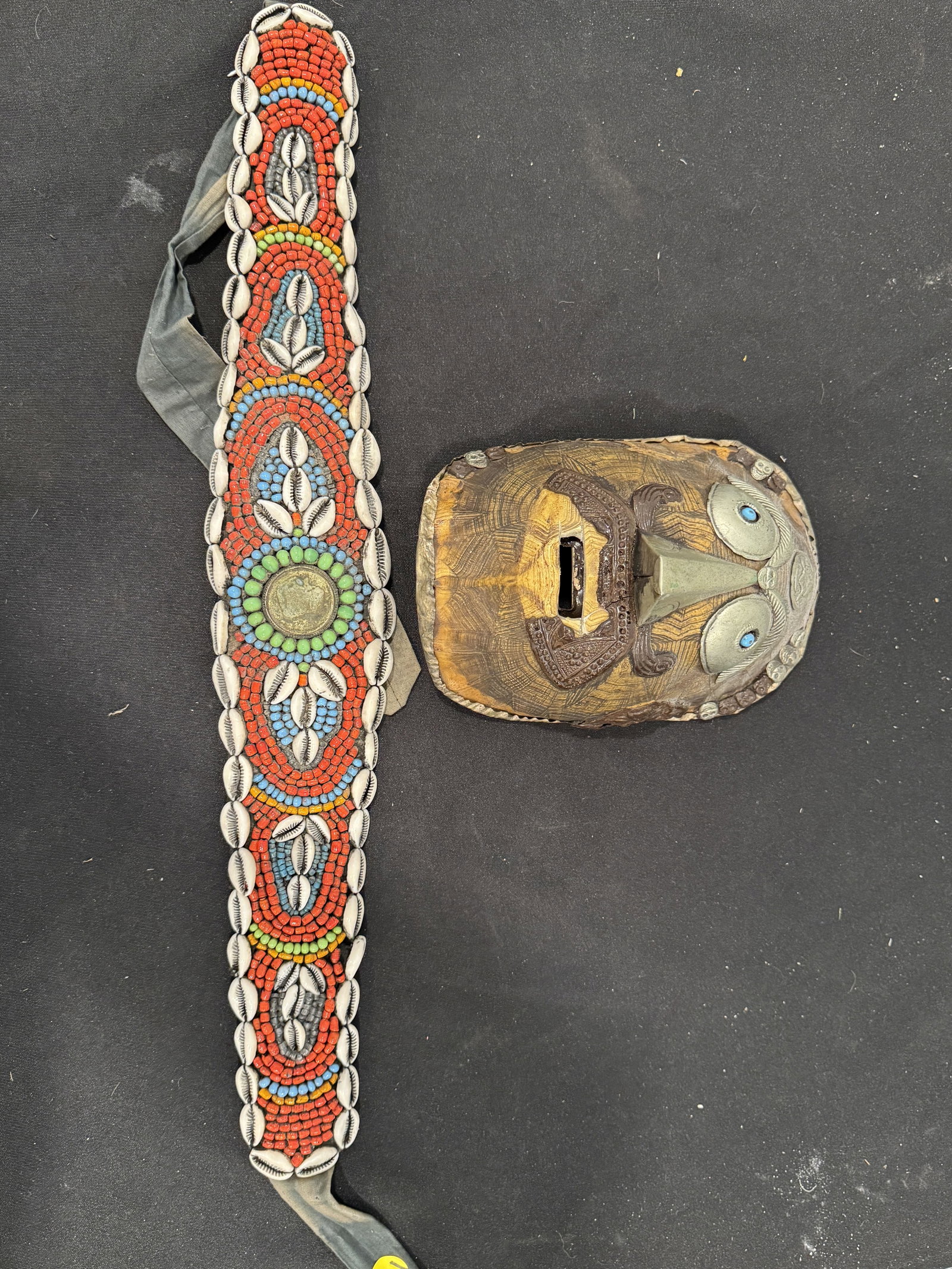 BOX TURTLE MASK AND A BANDED BELT, 8" X 5.5" MASK AND 3" X 42" BELT (1 of 5)