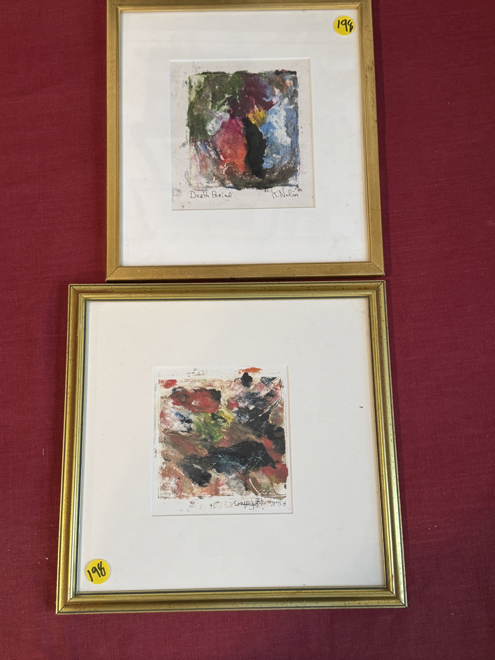 2 RAY NOLIN MONO PRINTS, 11" X 11" AND 10.5" X 9.5" (1 of 3)