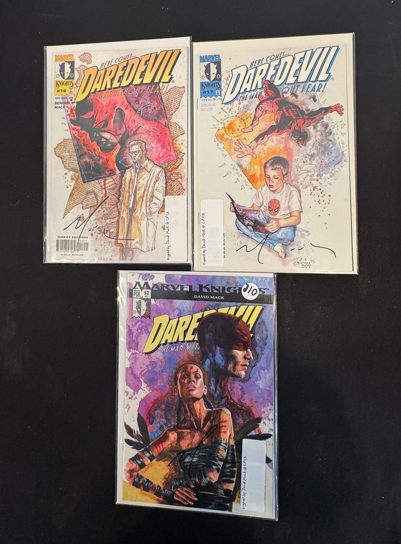 DAREDEVIL #16, 17, AND 52 ALL SIGNED BY DAVID MACK (1 of 7)