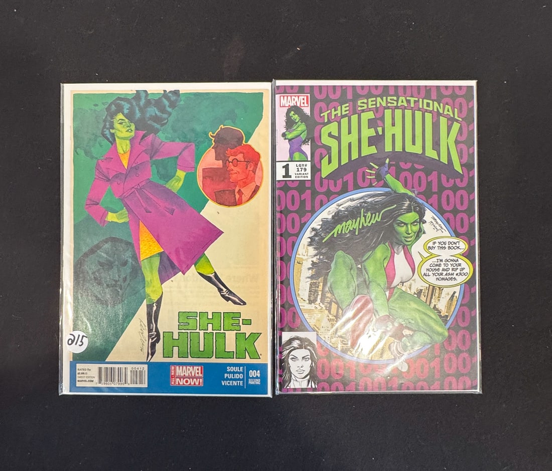 SHE-HULK #4 AND SHE-HULK #1 SIGNED BY MIKE MAYHEW (1 of 4)