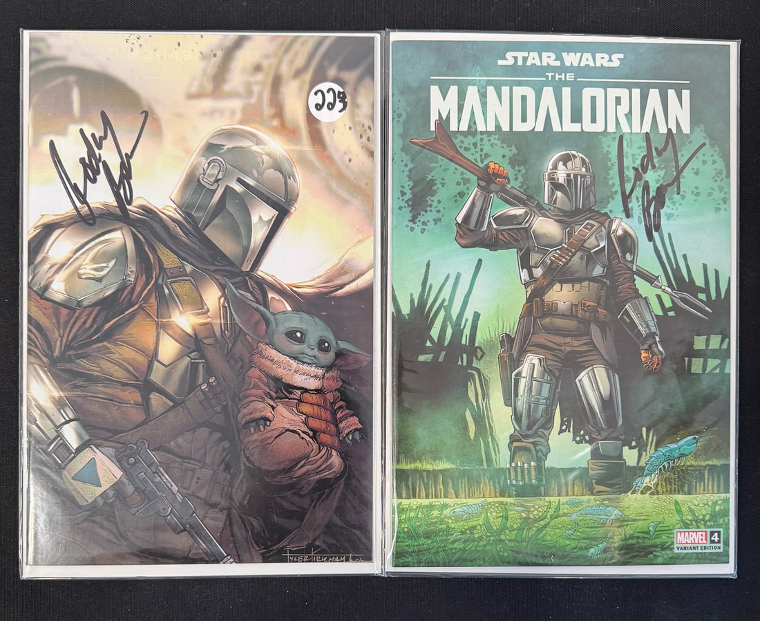 STAR WARS THE MANDALORIAN #4 AND 8 SIGNED BY RODNEY BARNES (1 of 5)