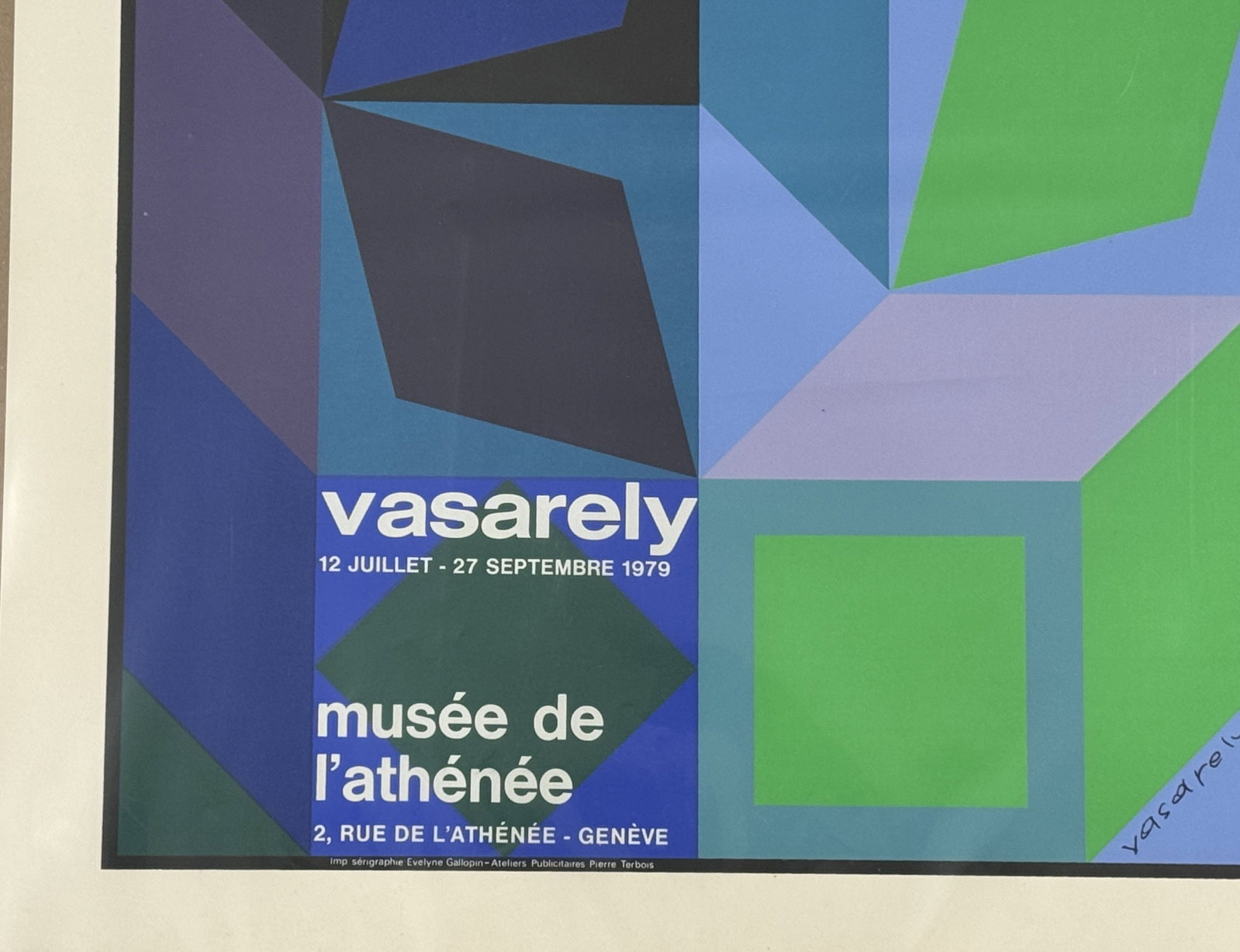 1979 VICTOR VASARELY GALLERY POSTER 16" X 28.5" - 2