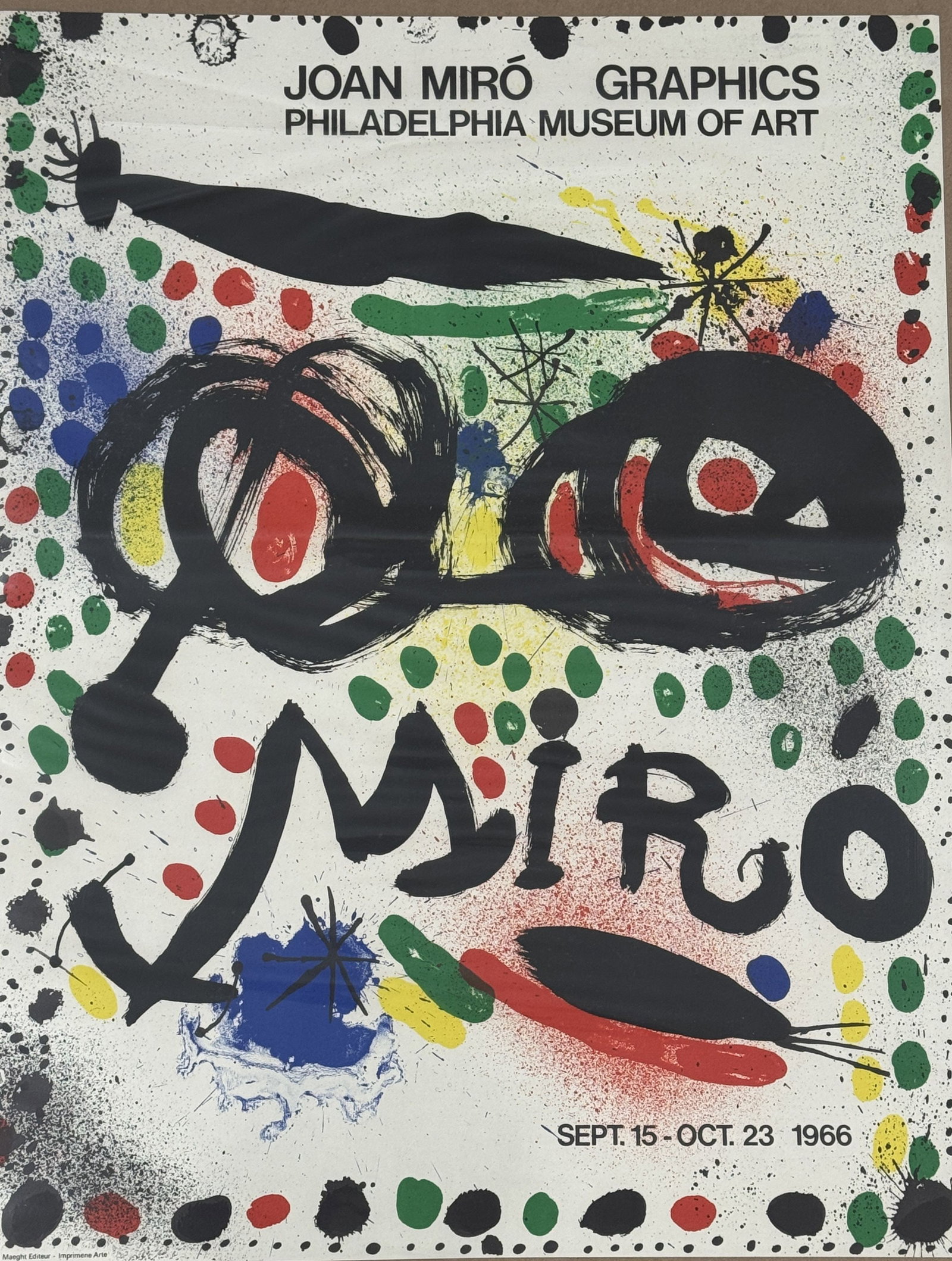 ORIGINAL 1966 JOAN MIRO PHILADELPHIA MUSEUM OF ART GALLERY POSTER (1 of 5)