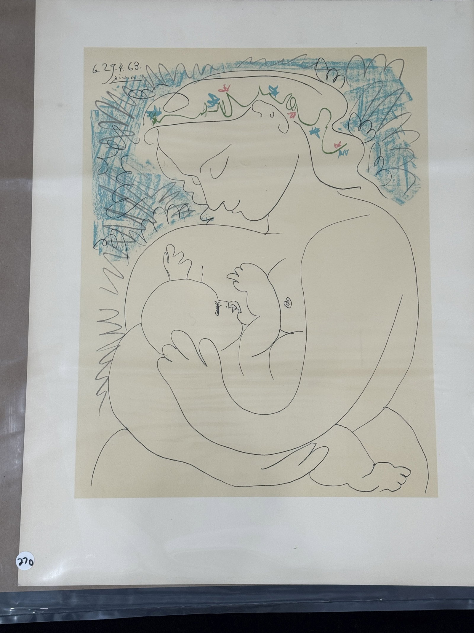 PICASSO LITHOGRAPH SIGNED IN PLATE 19.5" X 25.5" - 5