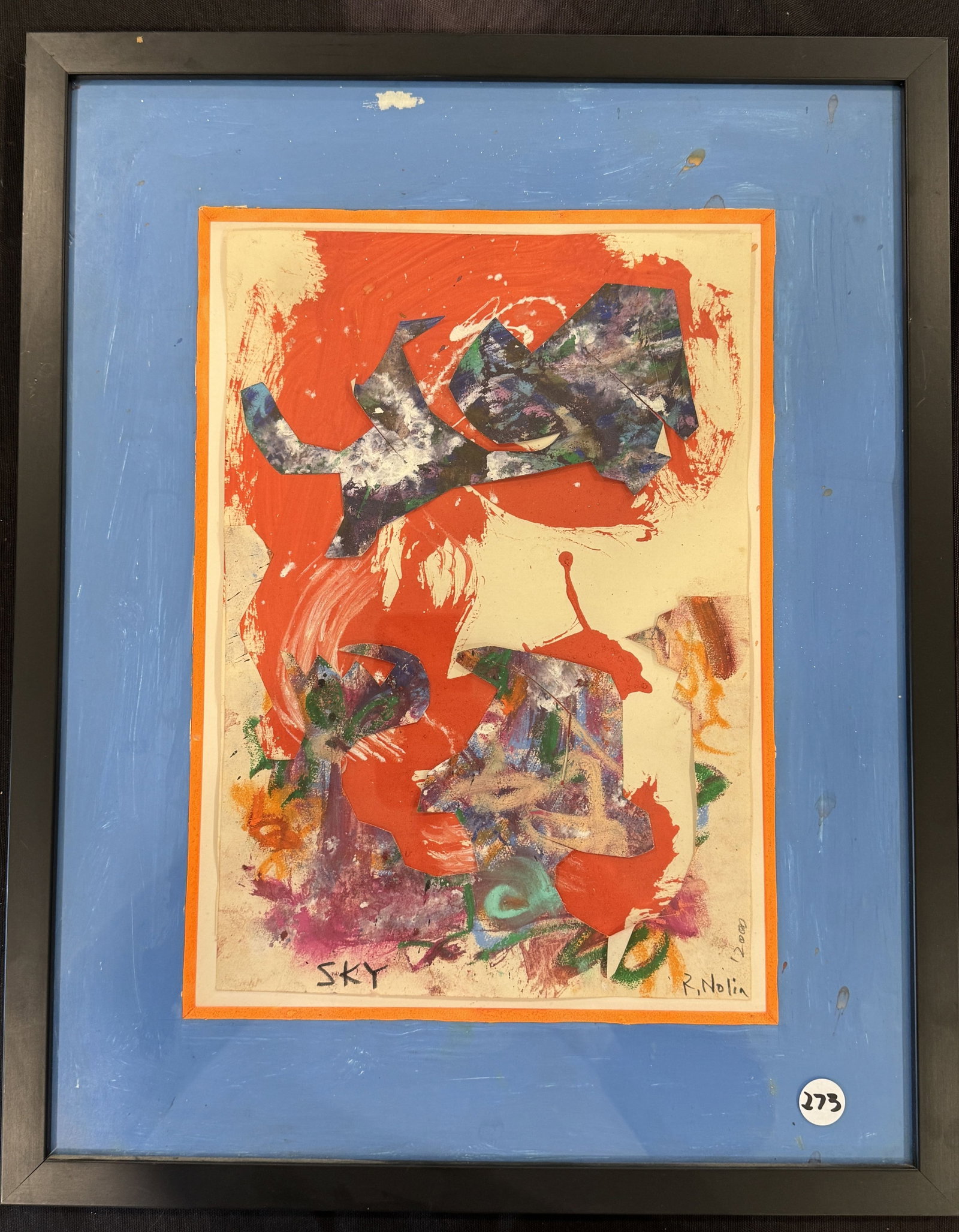 RAY NOLIN MIXED MEDIA W/ CUT PAPER (1 of 5)