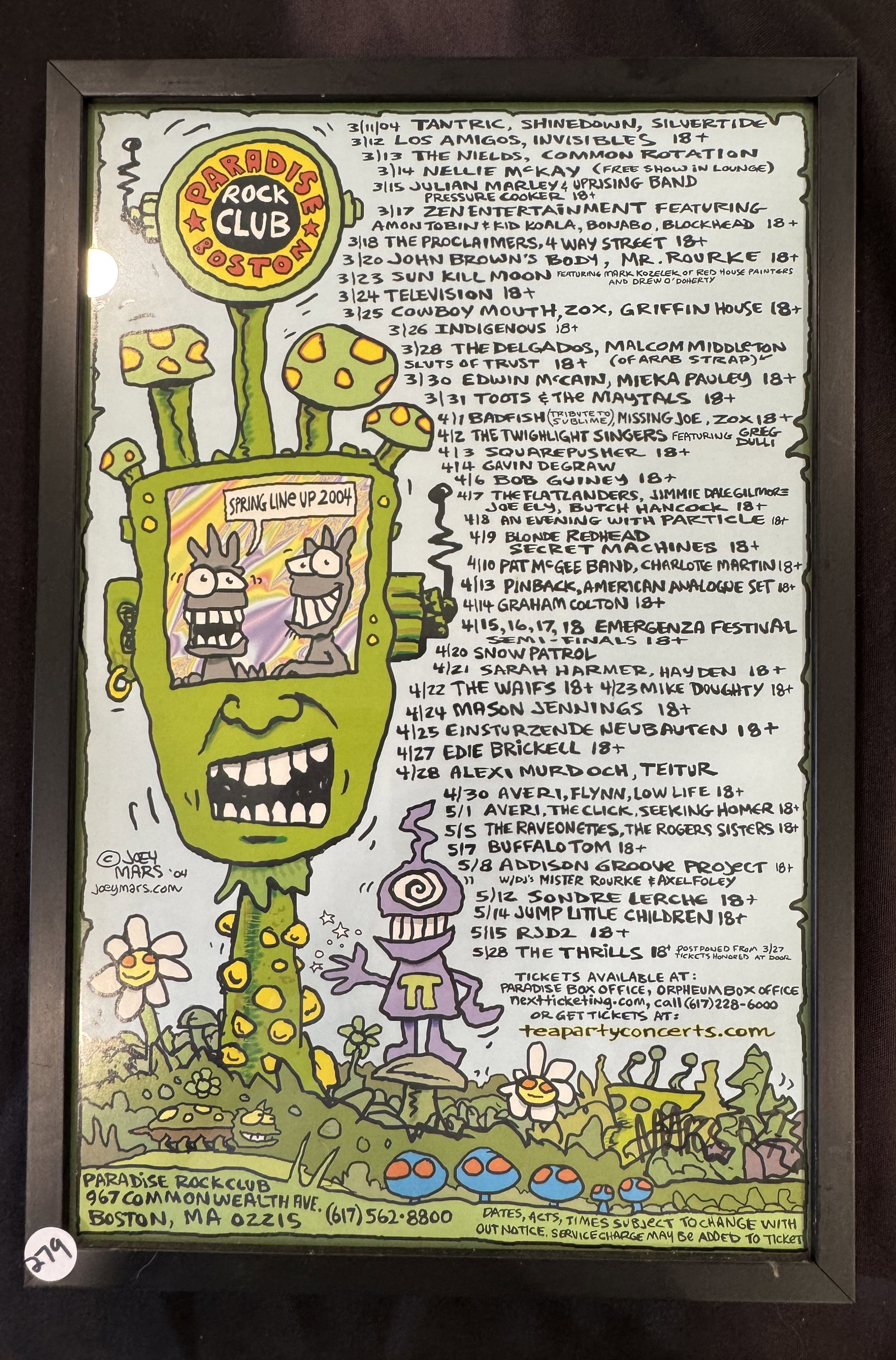 JOEY MARS 2004 PARADISE ROCK CLUB POSTER (1 of 5)