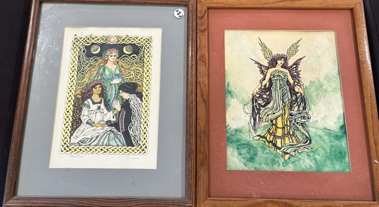 2 PEN AND INKS SIGNED PERSEPHONE (1 of 8)