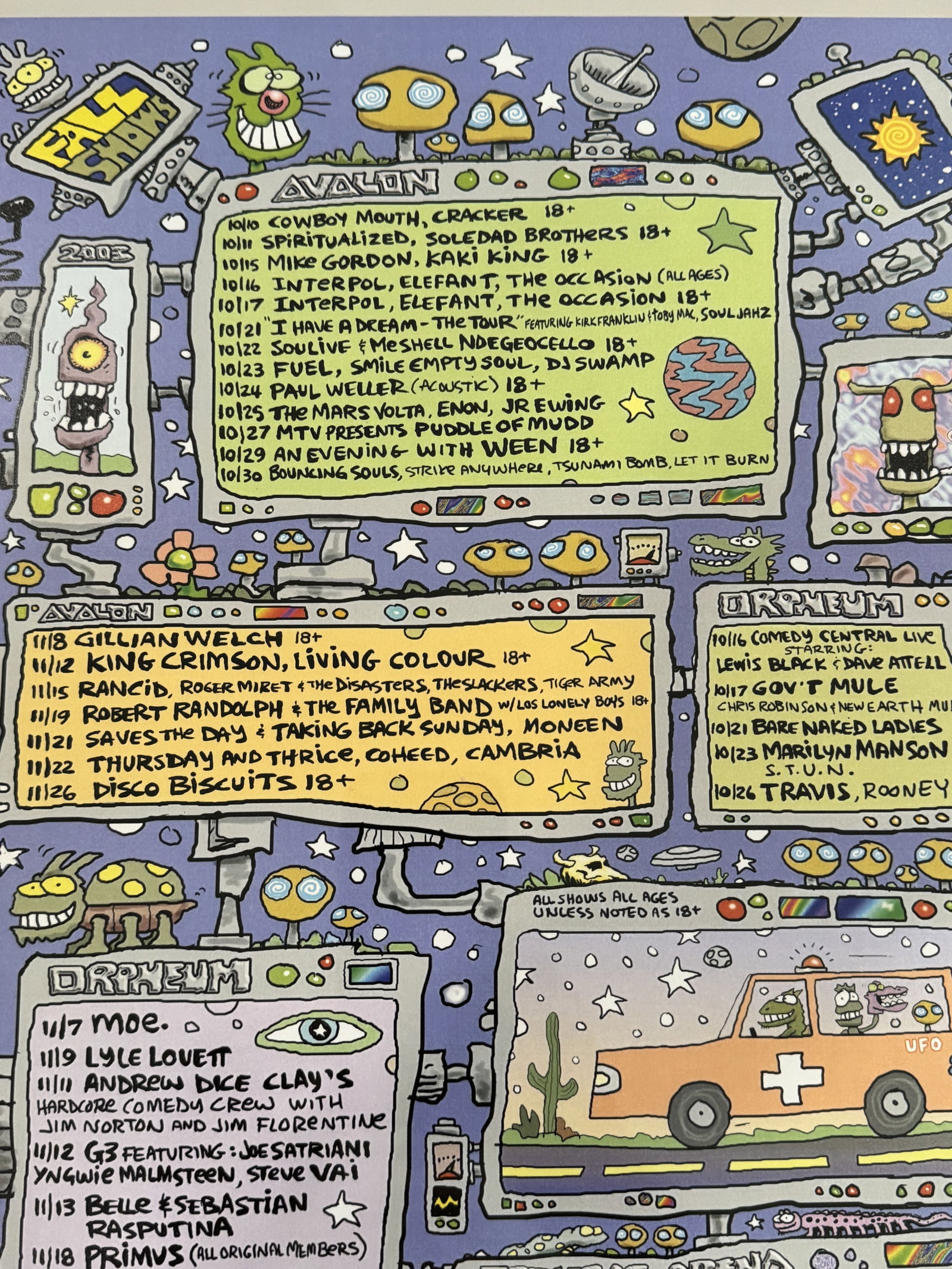 JOEY MARS AVALON 2003 LINEUP POSTER, 14.5" X 20.5" - 3