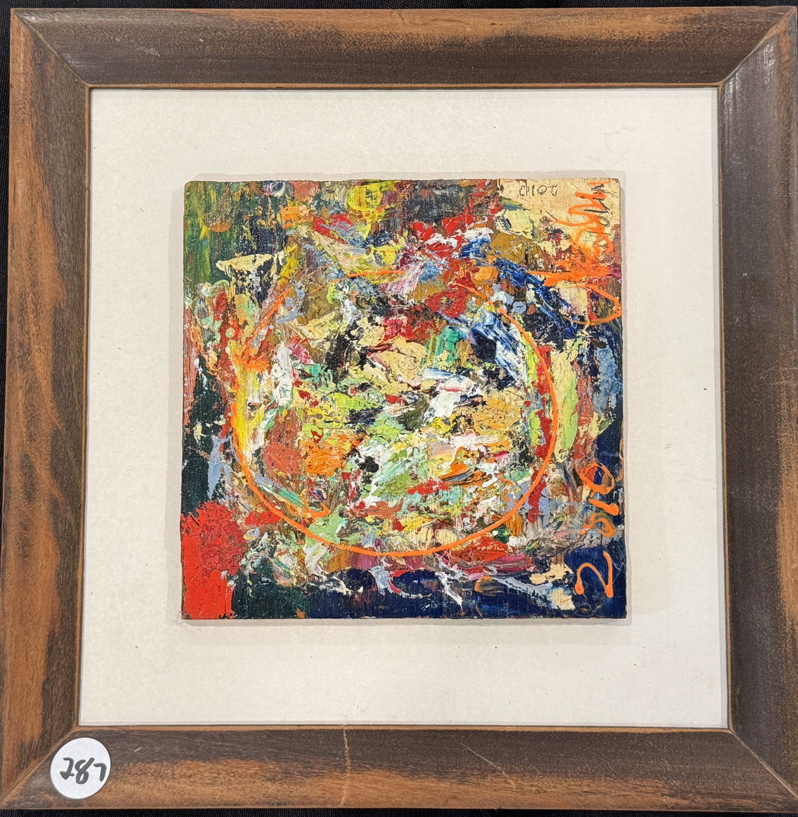 RAY NOLIN ABSTRACT ON WOOD: RAY NOLIN ABSTRACT ON WOOD. ITEM FROM THE COLLECTION OF RONALD HAZEL