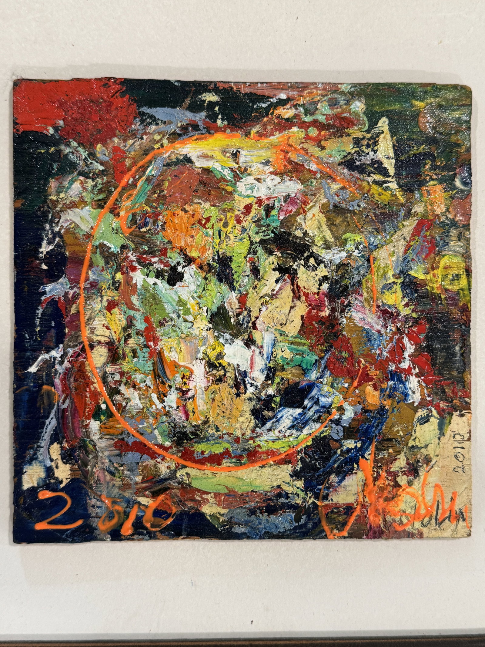 RAY NOLIN ABSTRACT ON WOOD 10.5" X 10.5" - 3