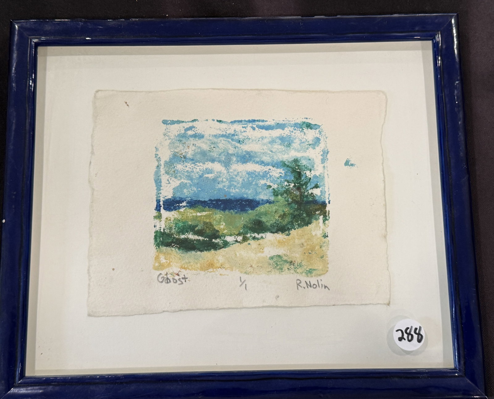 RAY NOLIN MONO PRINT OF PROVINCETOWN DUNES: RAY NOLIN MONO PRINT OF PROVINCETOWN DUNES. ITEM FROM THE COLLECTION OF RONALD HAZEL