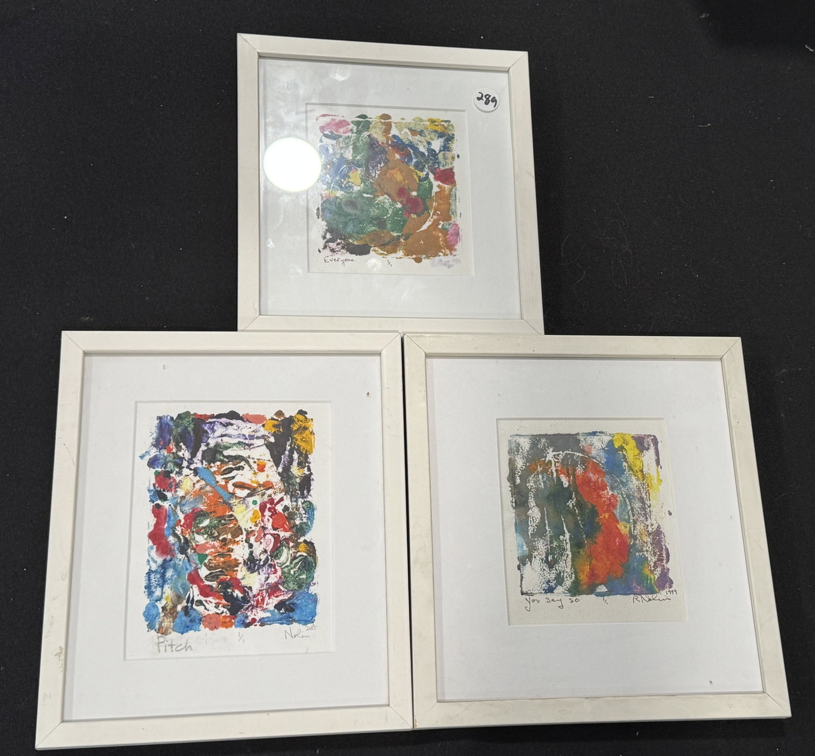 3 RAY NOLIN MONO PRINTS: 3 RAY NOLIN MONO PRINTS. ITEM FROM THE COLLECTION OF RONALD HAZEL