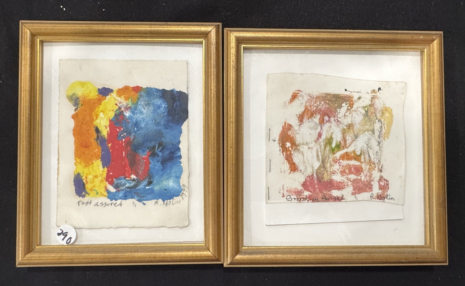 2 RAY NOLIN MONO PRINTS: 2 RAY NOLIN MONO PRINTS. ITEM FROM THE COLLECTION OF RONALD HAZEL