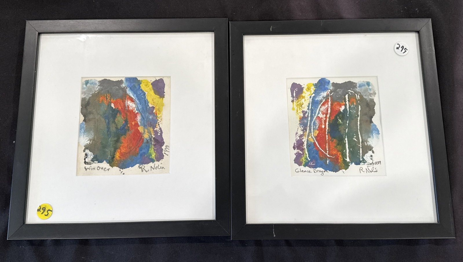 2 RAY NOLIN MONO PRINTS: 2 RAY NOLIN MONO PRINTS. ITEM FROM THE COLLECTION OF RONALD HAZEL