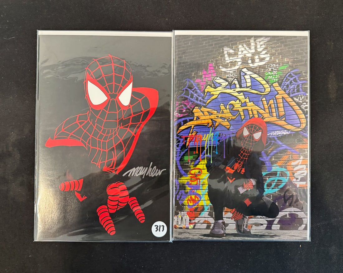 MILES MORALES: SPIDERMAN #1 AND #39 BOTH SIGNED BY MIKE MAYHEW: MILES MORALES: SPIDERMAN #1 AND #39 BOTH SIGNED BY MIKE MAYHEW
