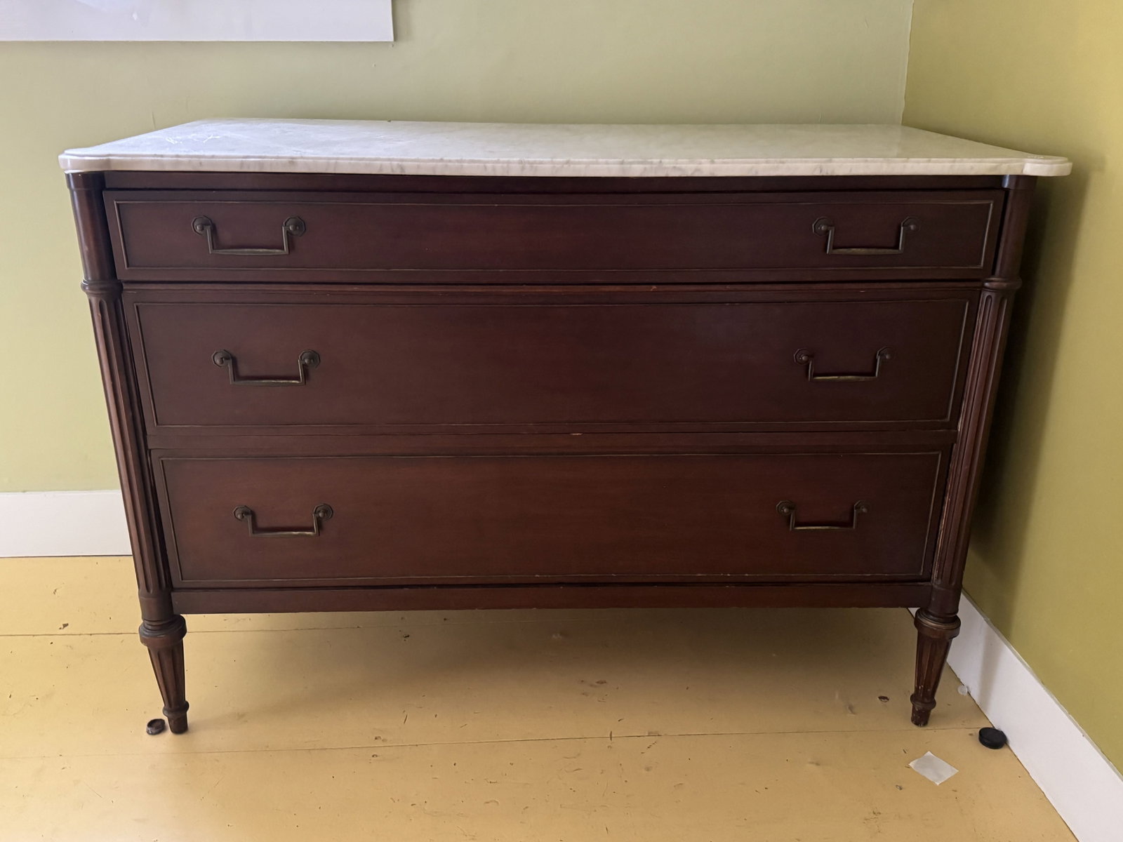 MARBLE TOP CUSTOM CHEST, 50" X 23" X 35.5": MARBLE TOP CUSTOM CHEST, 50" X 23" X 35.5"