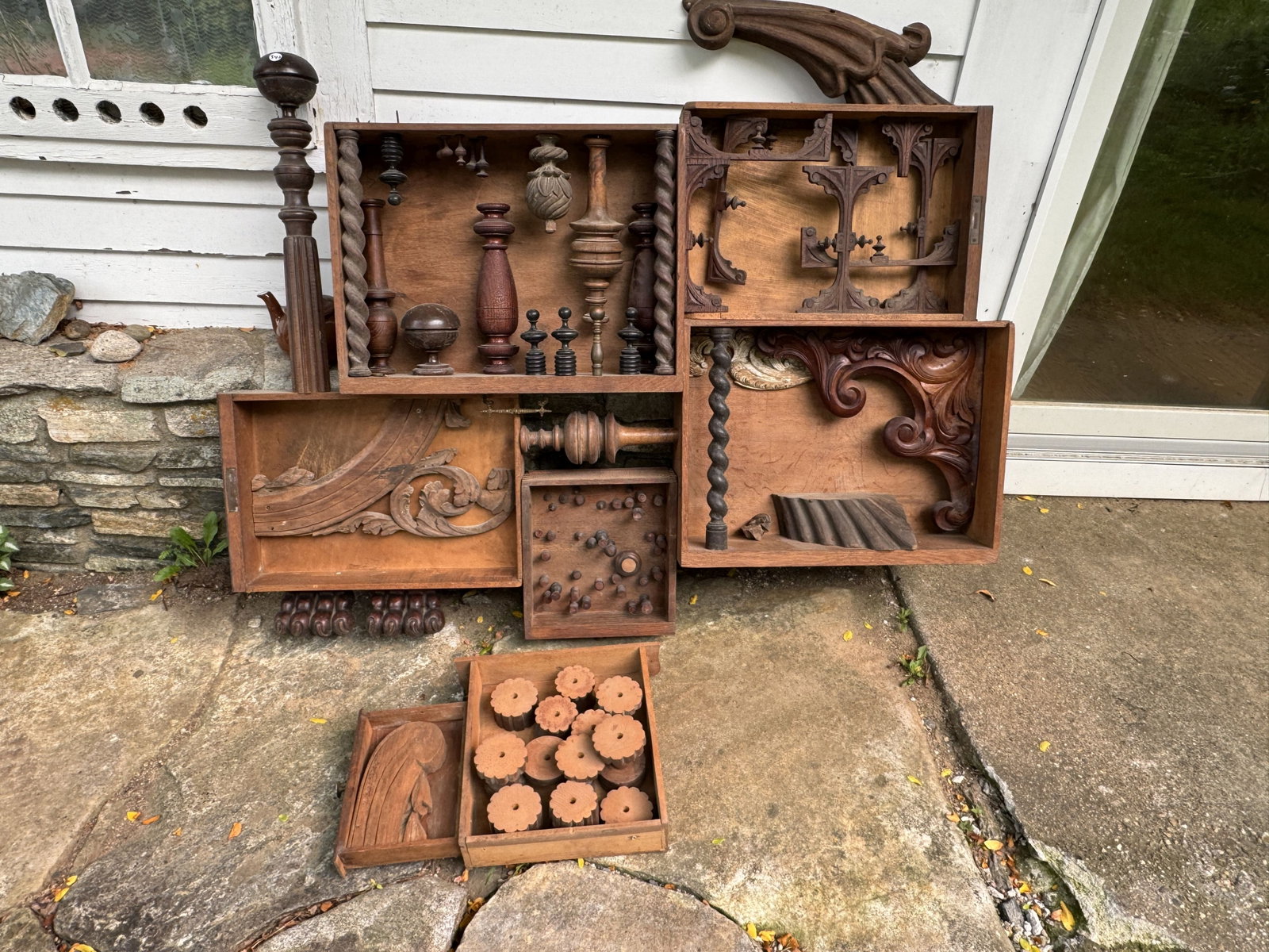 VICTORIAN WOODENWARE ART ASSEMBLAGE 52" X 45" X6" - 2