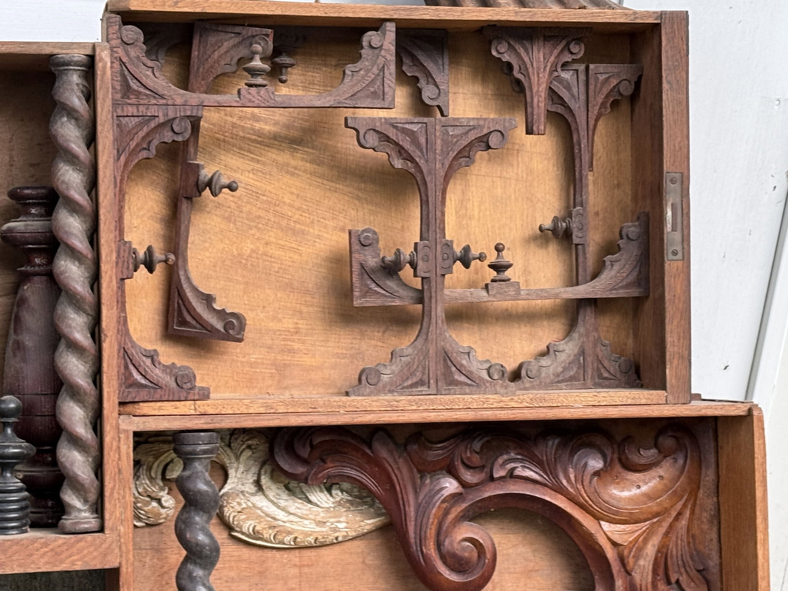 VICTORIAN WOODENWARE ART ASSEMBLAGE 52" X 45" X6" - 4