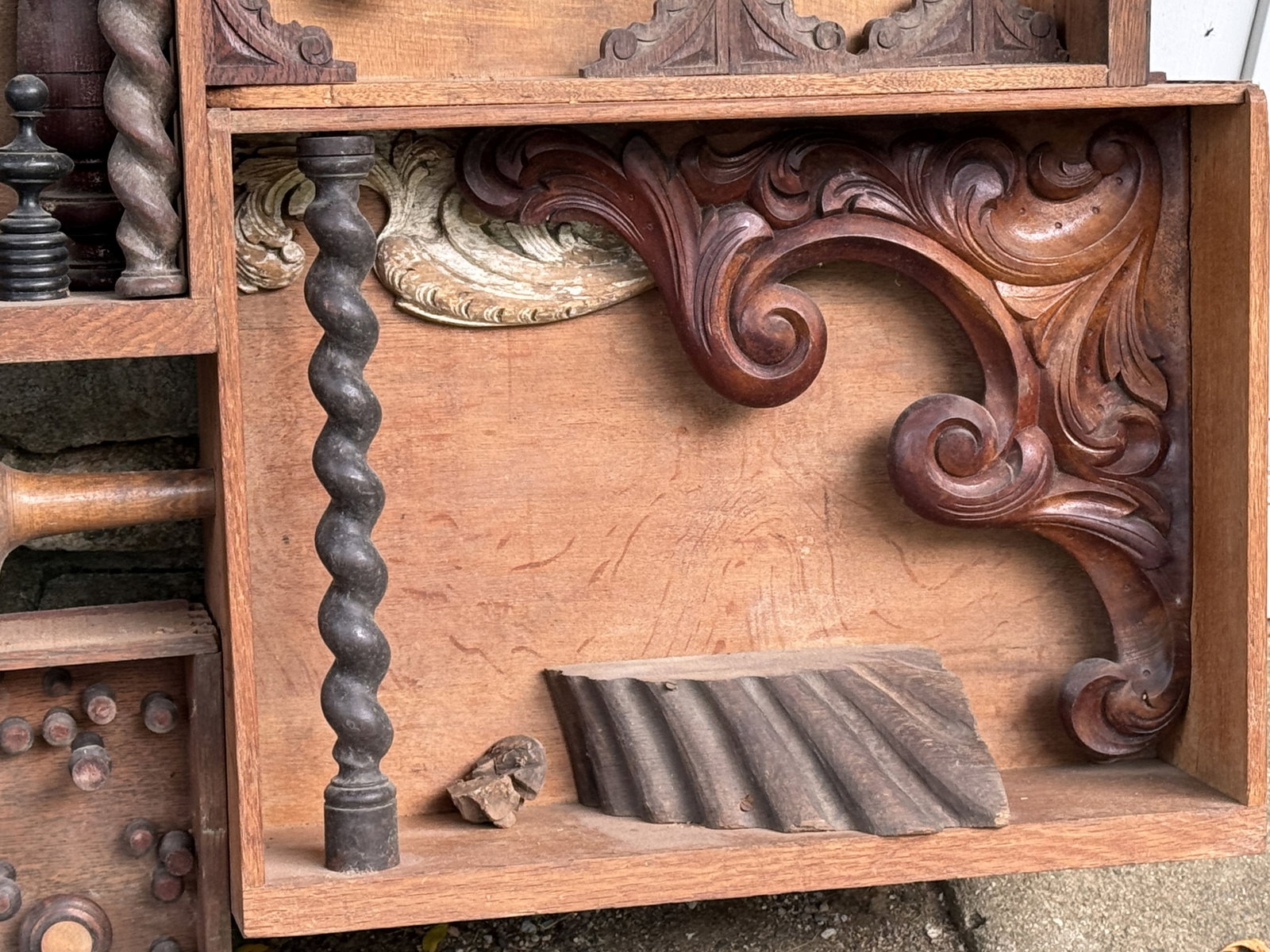 VICTORIAN WOODENWARE ART ASSEMBLAGE 52" X 45" X6" - 5