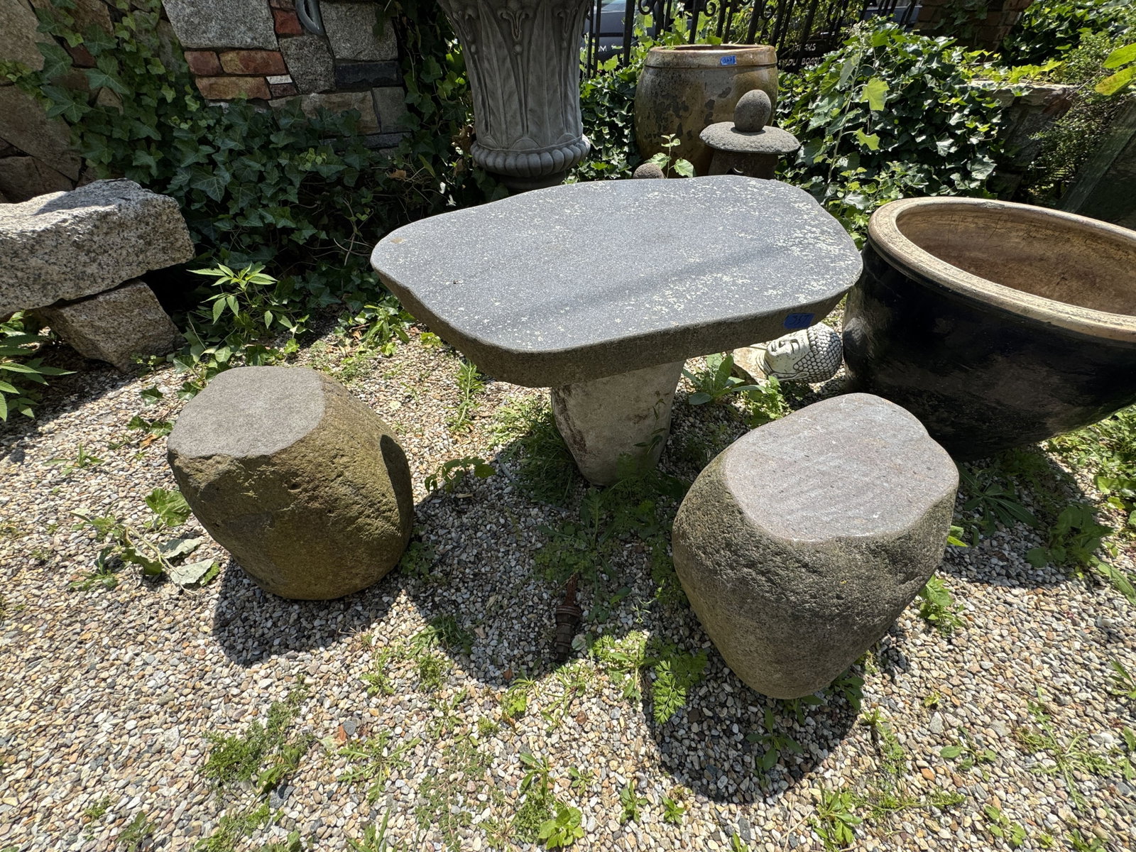 STONE MUSHROOM TABLE SET - 2