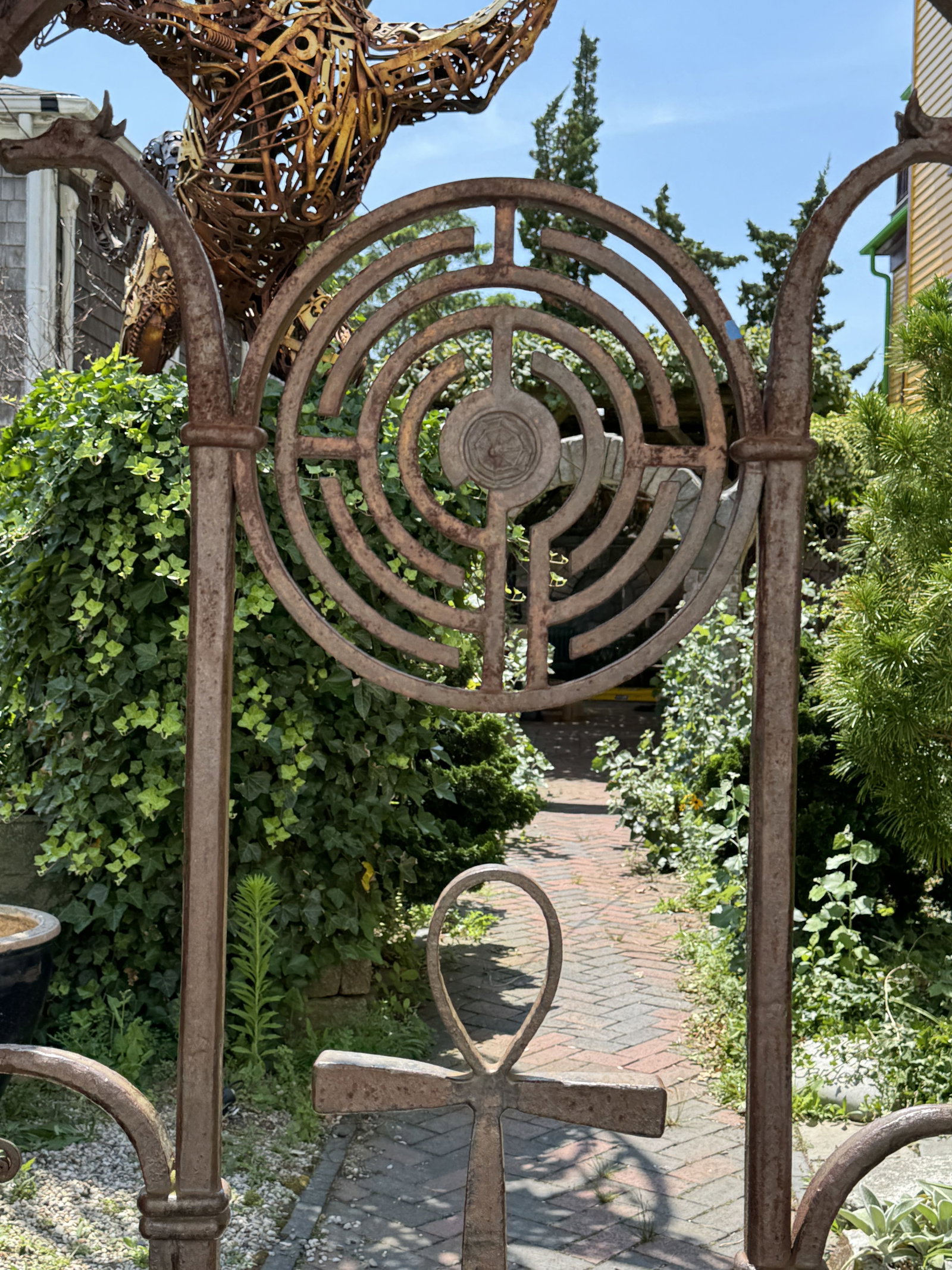 MICHAEL KACERGIS WROUGHT IRON GATE 74" X36" APPROXIMATE SIZE - 4