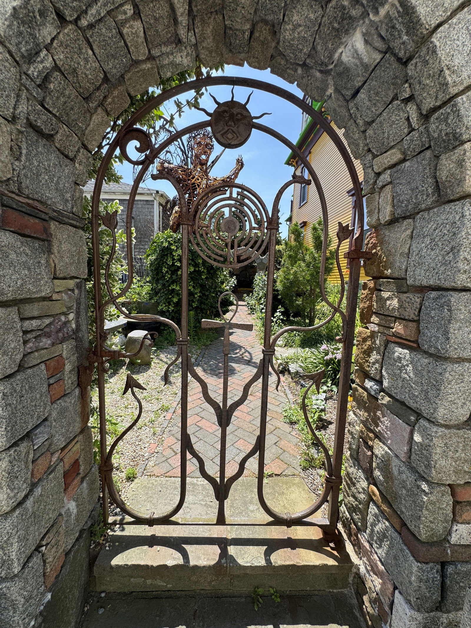 MICHAEL KACERGIS WROUGHT IRON GATE 74" X36" APPROXIMATE SIZE - 5