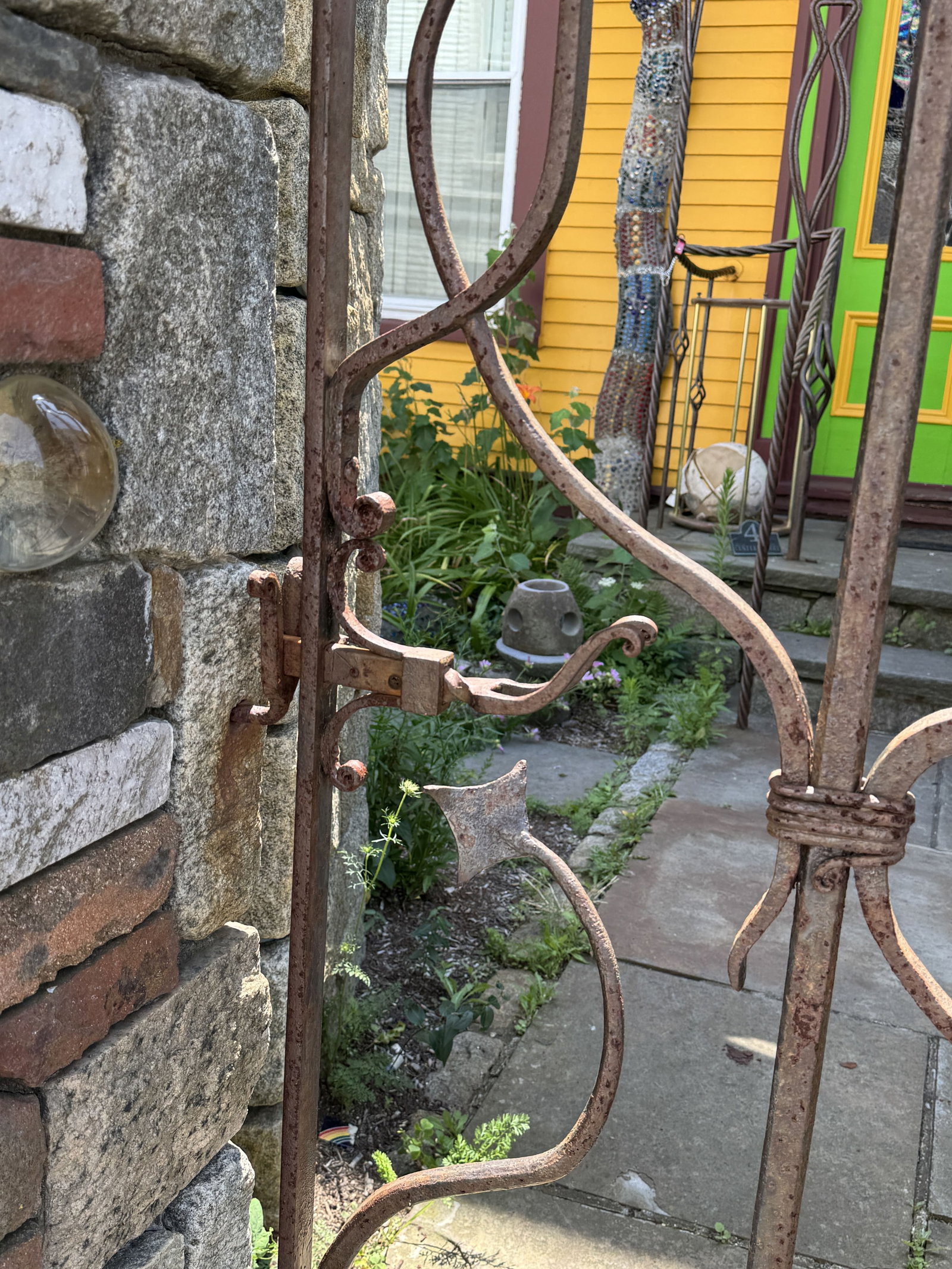 MICHAEL KACERGIS WROUGHT IRON GATE APPROX SIZE 74"X 36" - 5