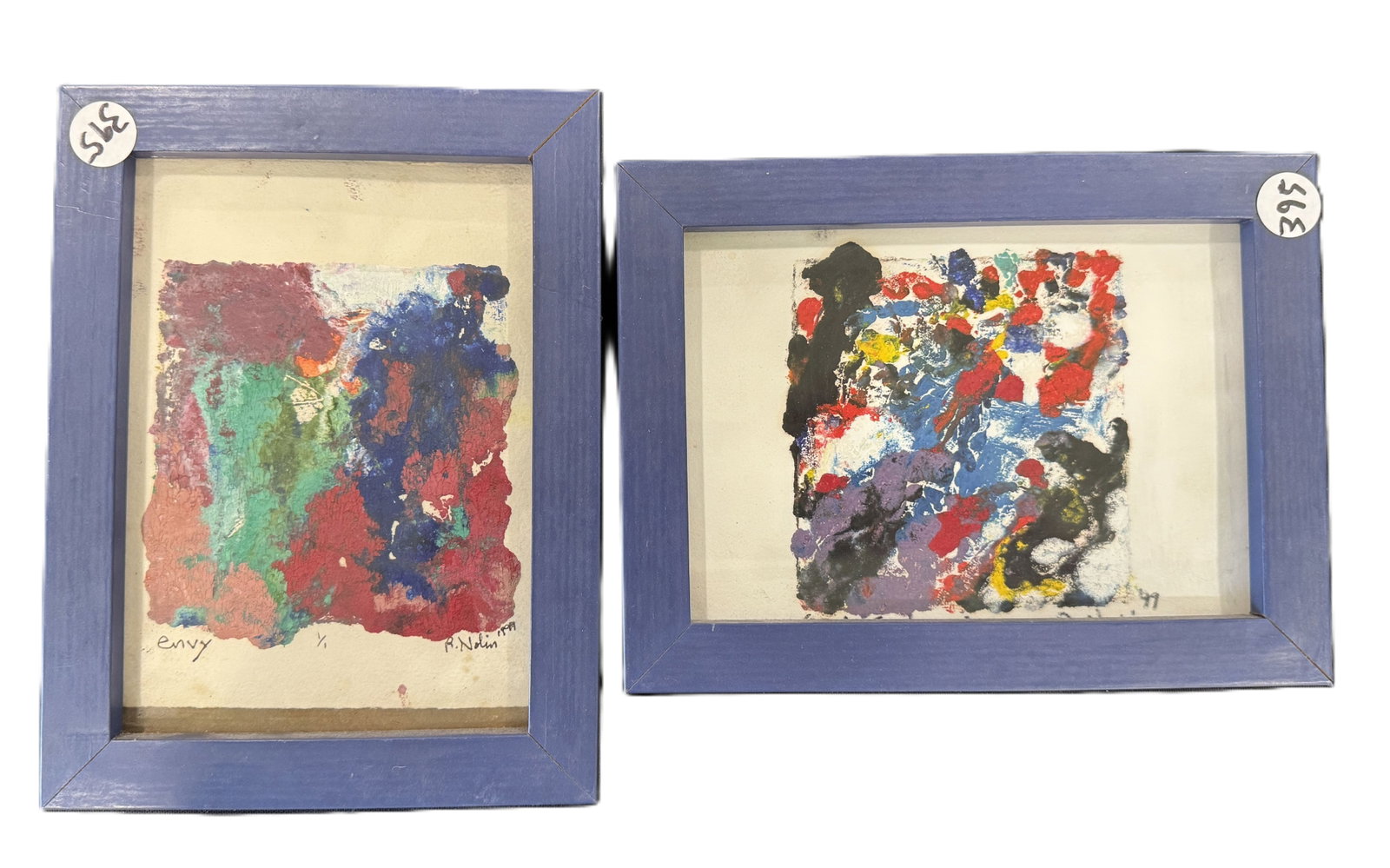 2 RAY NOLIN MONO PRINTS, 6.25" X 8.5" EACH: 2 RAY NOLIN MONO PRINTS, 6.25" X 8.5" EACH. ITEM FROM THE COLLECTION OF RONALD HAZEL