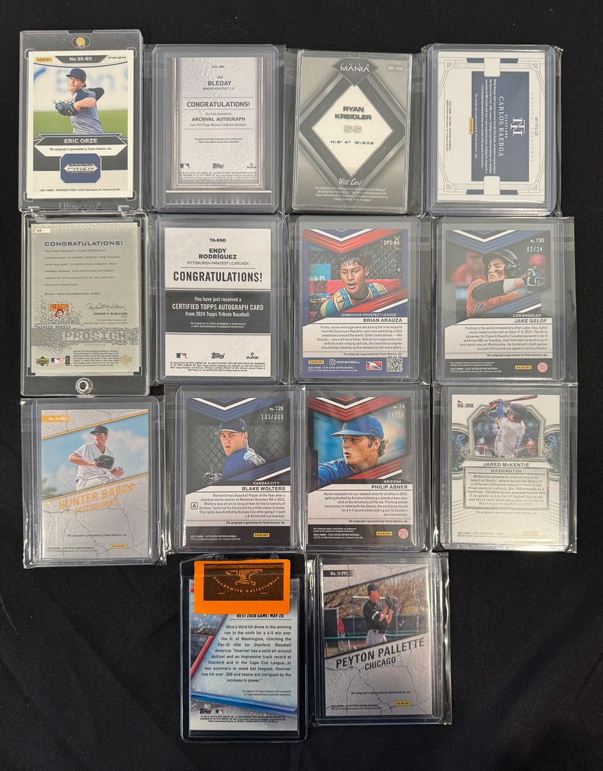14 SIGNED BASEBALL CARDS - 2