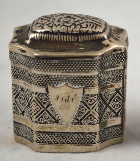 Early 19th C. Continental Pill Box, Hallmarked: Early 19th C. Continental Pill Box, Hallmarked. 1 1/2'' x 1 1/2''