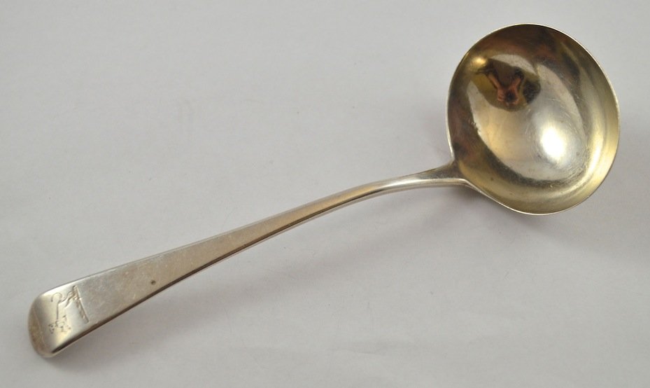 Early London Sterling Ladle,1794, George Smith 53.7 g: Early London Sterling Silver Ladle,1794, George Smith III and Wm. Fearn. 7'' long. 53.7 g.