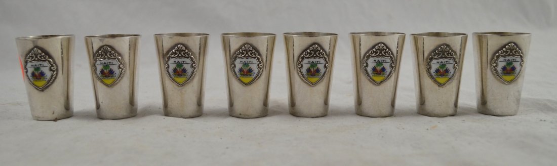8 Sterling Silver ''Haiti'' Shot Glasses 143.9 g: 8 Sterling Silver ''Haiti'' Shot Glasses. 143.9 g 1 3/4'' high