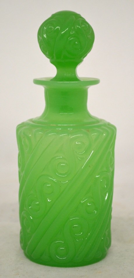 19th C. French Opaline Cologne Bottle: 19th C. French Opaline Cologne Bottle. 6'' high