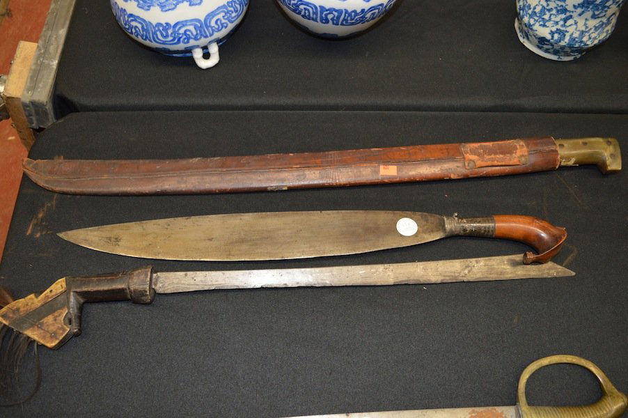 Collins Machete and 2 Southeast Asian Antique Swords: Collins Machete and 2 Southeast Asian Antique Swords