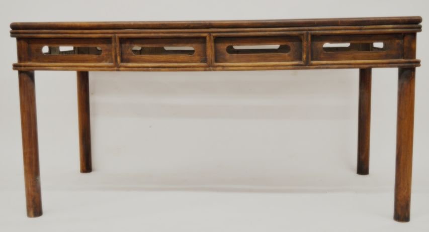 Carved Huanghuali Wood Table: Huanghuali Wood Table, Rectangular shaped table.32 1/4"T X 62 3/4" X 31 1/2"