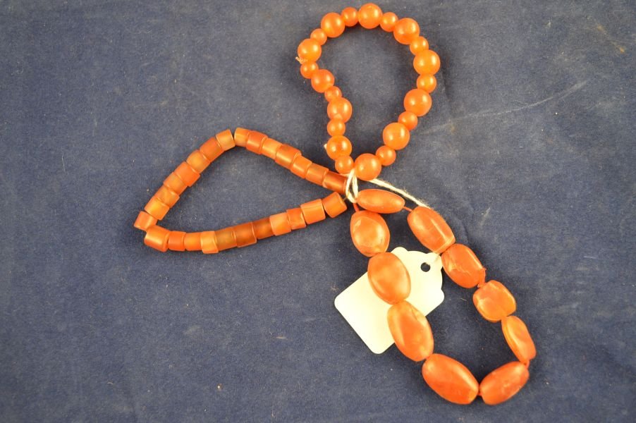 3 Agate Beaded Bracelets: 3 Agate Beaded Bracelets 3 3/4"