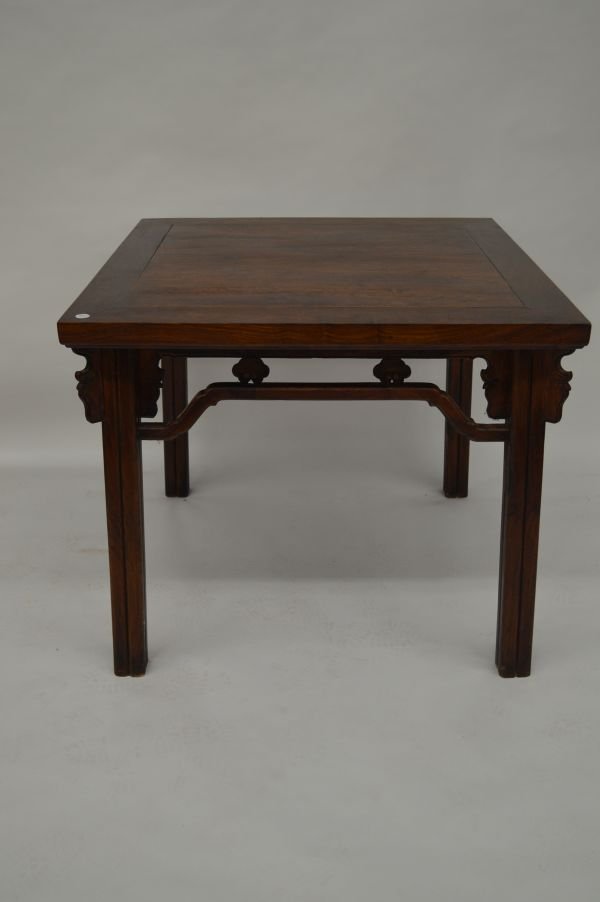Carved Huangli Wood Square Shaped Table: Carved Huangli Wood Square Shaped Table