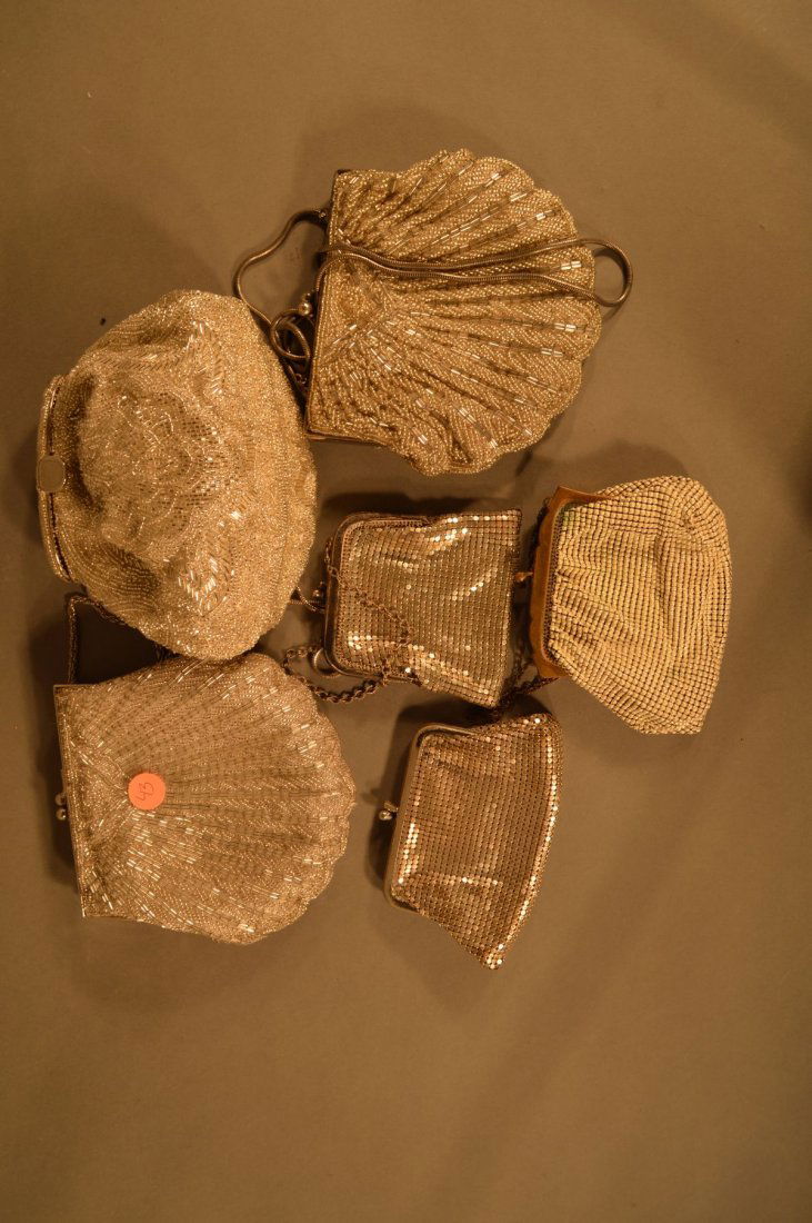 6 BEADED VINTAGE PURSESE AND MESH, 2 MARKED WHITING: 6 BEADED VINTAGE PURSESE AND MESH, 2 MARKED WHITING DAVIS