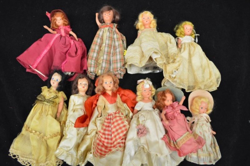 10 NANCY ANN STORY BOOK DOLLS, 1930-40'S, PAINTED EYES: 10 NANCY ANN STORY BOOK DOLLS, 1930-40'S, PAINTED EYES