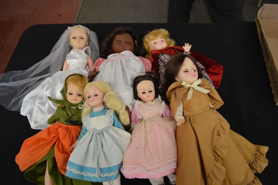 7 DOLLS, MADAME ALEXANDER, EFFENBEE, BETH, CENDIRELLA,: 7 DOLLS, MADAME ALEXANDER, EFFENBEE, BETH, CENDIRELLA, SLEEPINGBEAUTY, PUDDIN, ETC 5" to 14"