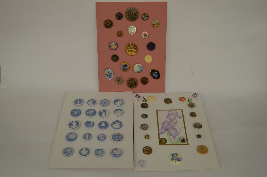 LOT OF 3 CARDED VICTORIAN BUTTON GROUPINGS: LOT OF 3 CARDED VICTORIAN BUTTON GROUPINGS