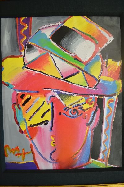 PETER MAX PRINT "ZERO PRISM" PAINT OVER PRINT 22" X 28": PETER MAX PRINT "ZERO PRISM" PAINT OVER PRINT 22" X 28"