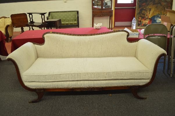 DUNCAN PHYFE ANTIQUE SOFA 84"W X 29"D X 33" T: DUNCAN PHYFE ANTIQUE SOFA 84"W X 29"D X 33" T
