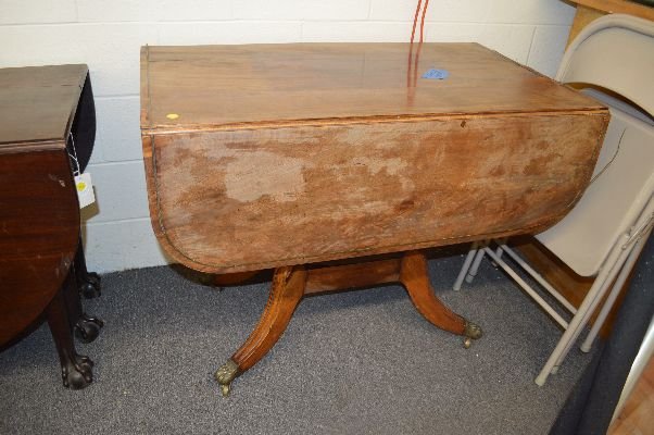 DUNCAN PHYFE CENTENIAL BANDED DROPLEAF TABLE: DUNCAN PHYFE CENTENIAL BANDED DROPLEAF TABLE 21993