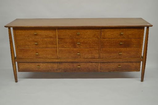 Classic Mid Cent Honey Oak 12 Drawer Longboy Dresser W Aug 26
