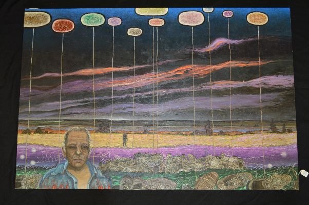 JAMES APOSTLE "SELF PORTRAIT" DATED '86 SIGNED 60"x40": JAMES APOSTLE "SELF PORTRAIT" DATED '86 SIGNED 60"x40"